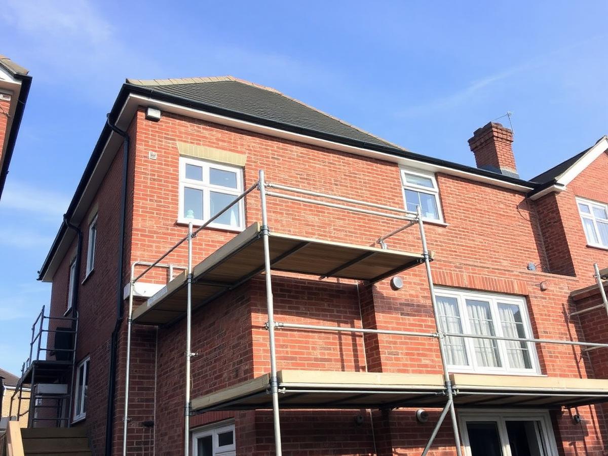 House extension under construction with new brickwork